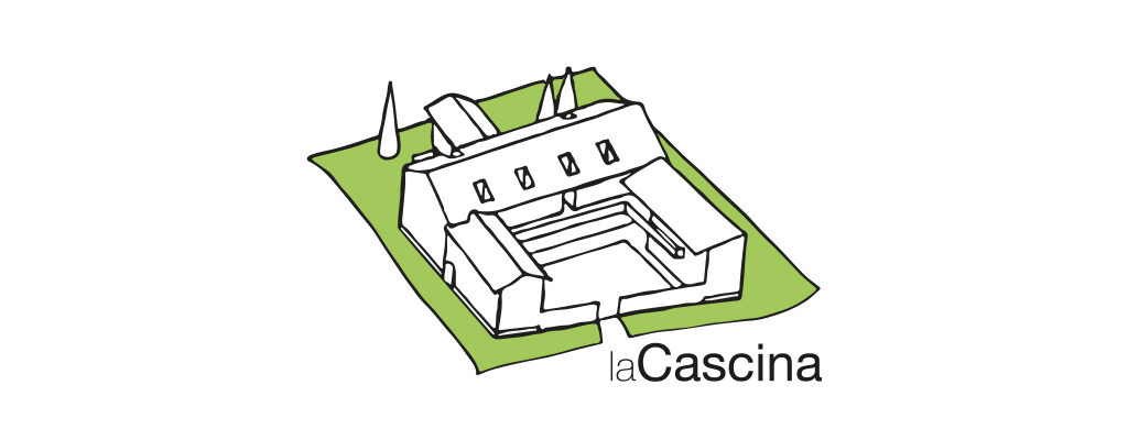 Questo è il logo del Consorzio LA CASCINA. Si vede al centro il disegno di una cascina che ha la forma di un quadrato. Sotto al disegno c’è la scritta nera “LA CASCINA”. Lo sfondo è bianco.